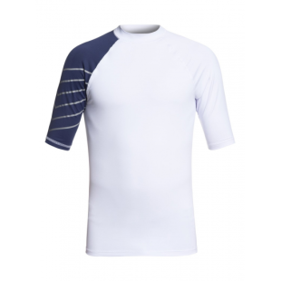 White & Blue Half Sleeve Rashguard