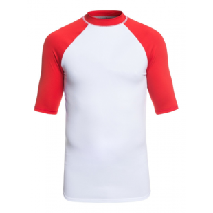 White & Red Half Sleeve Rashguard